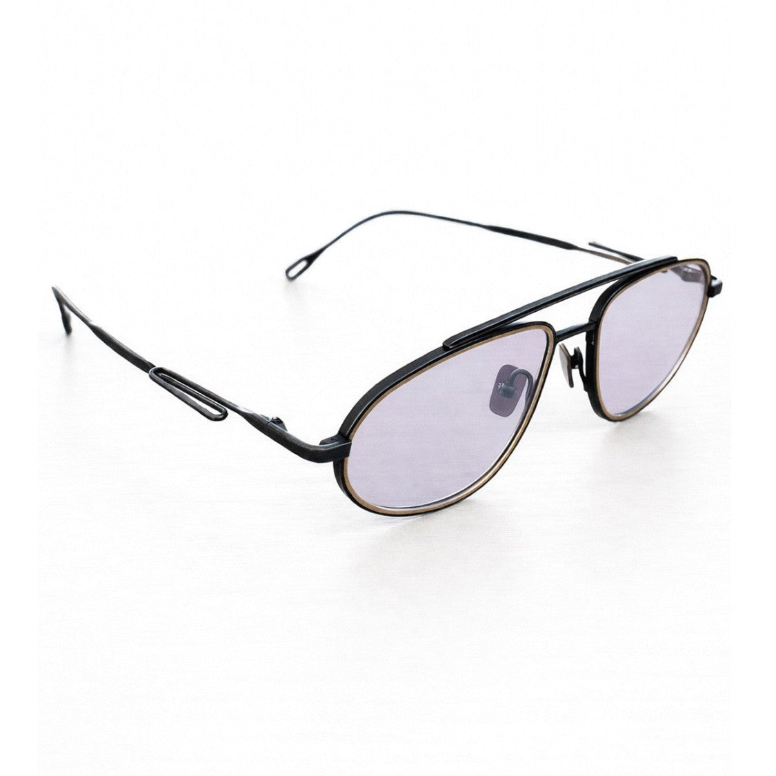 Capote Eyewear Antique Silver C009 Paper Clip Titanium Rectangular Sunglasses