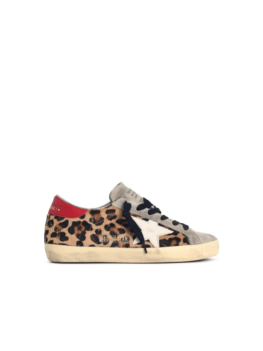 Golden Goose Low-Top Leopard Print Pony Hair Sneakers
