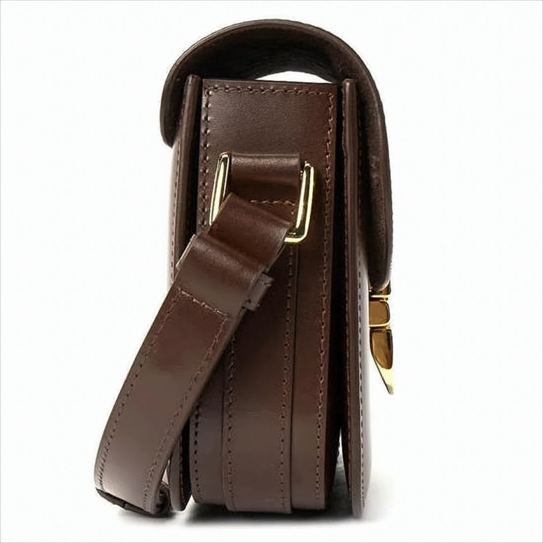 A.P.C. Structured Brown Calf Leather Shoulder Bag