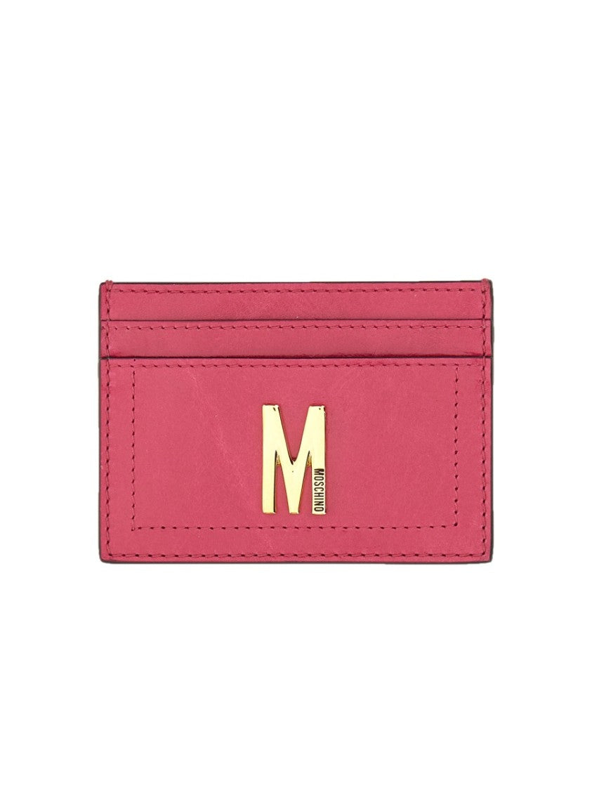 Moschino Card Holder With Gold Plaque