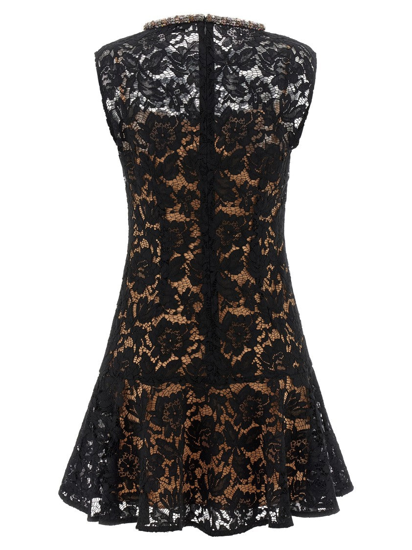 Self-Portrait 'Black Lace Crystal' Dress