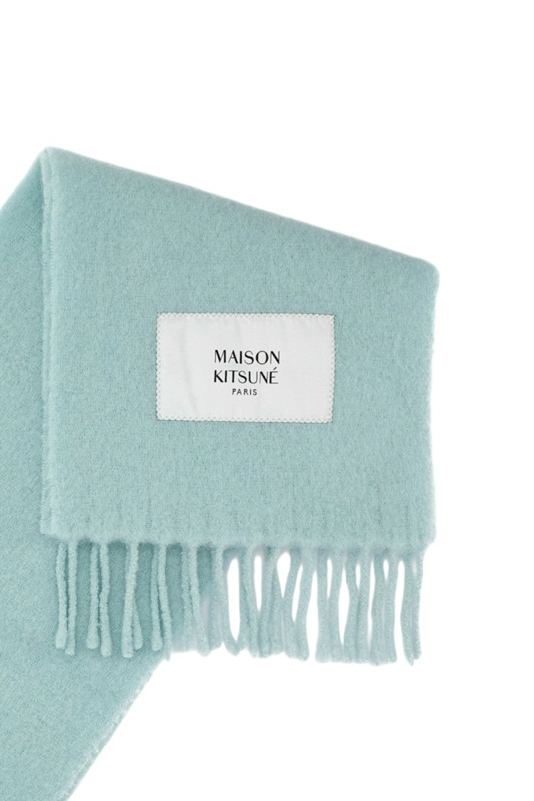 Maison Kitsuné Green Alpaca Wool Scarf