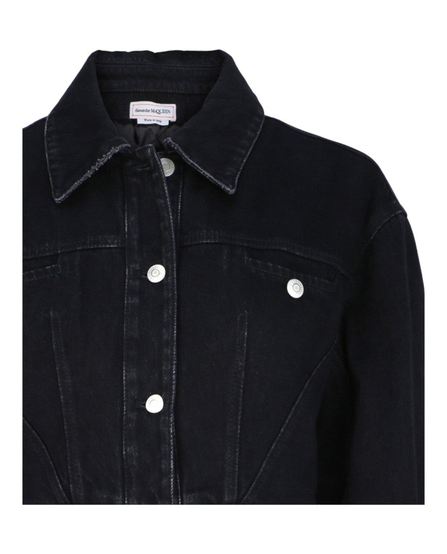 Alexander Mcqueen Cropped Denim Jacket