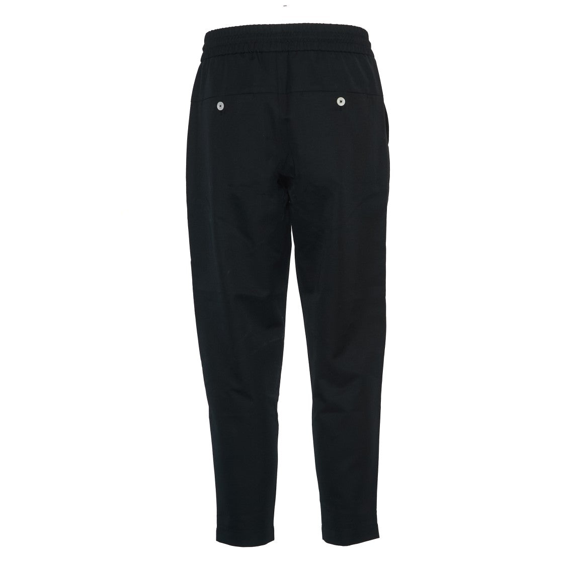Drôle De Monsieur Cropped Trousers With Elastic Waistband And Pleated Details