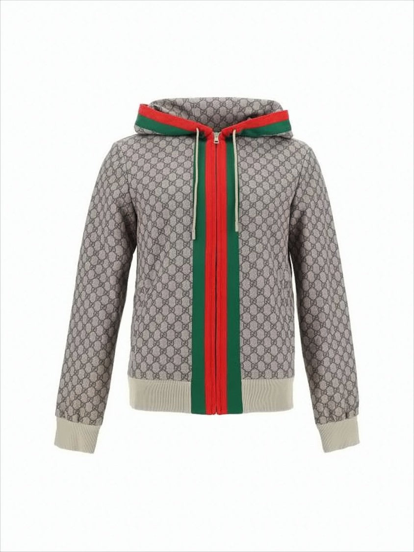 Gucci Hooded Jacket With Interlocking Gg Pattern