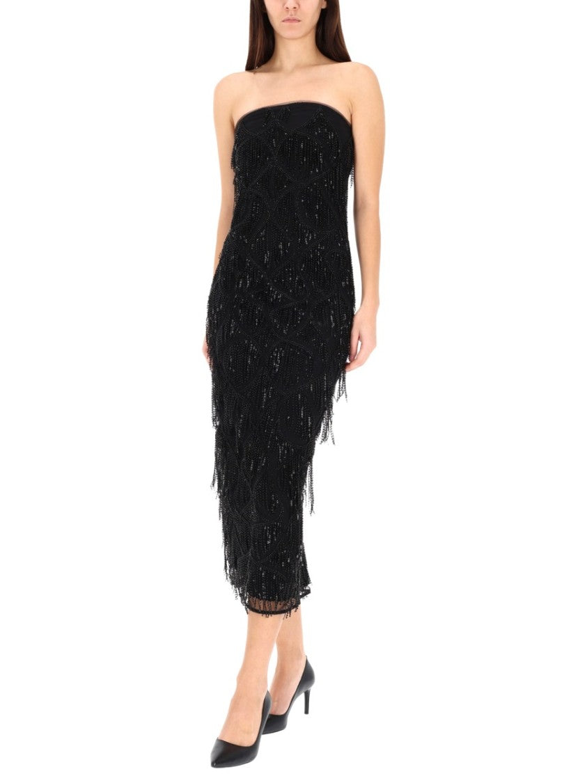 Rotate Birger Christensen Strapless Black Midi Dress