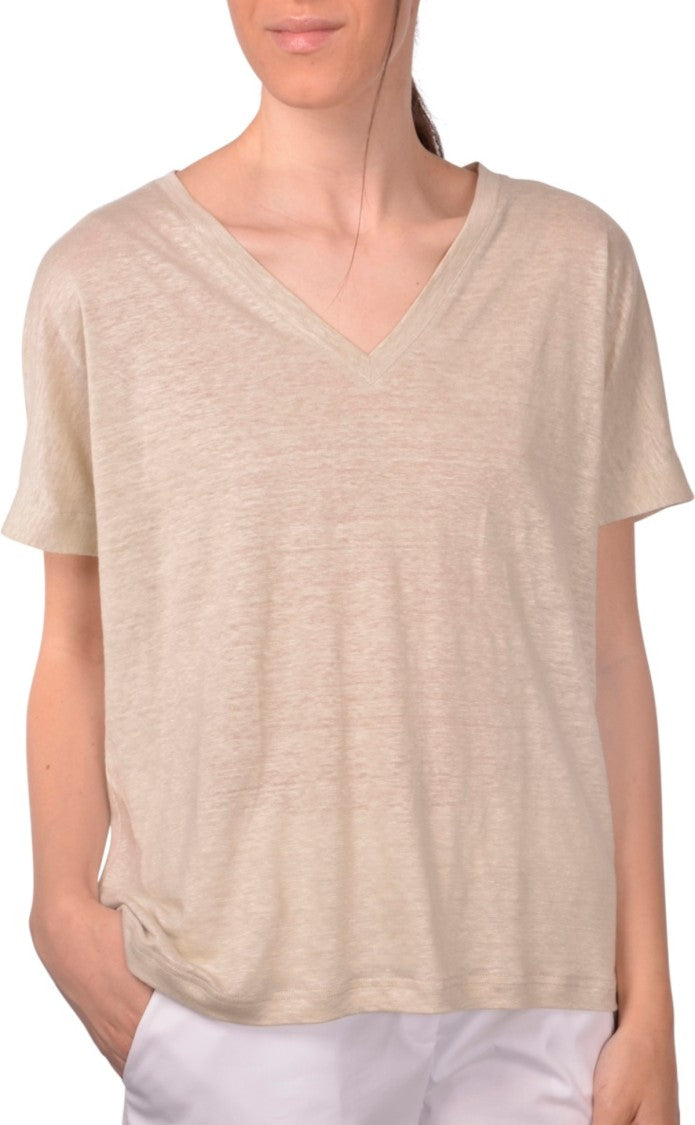 Paolo Fiorillo Capri Relaxed V-Neck Linen Top