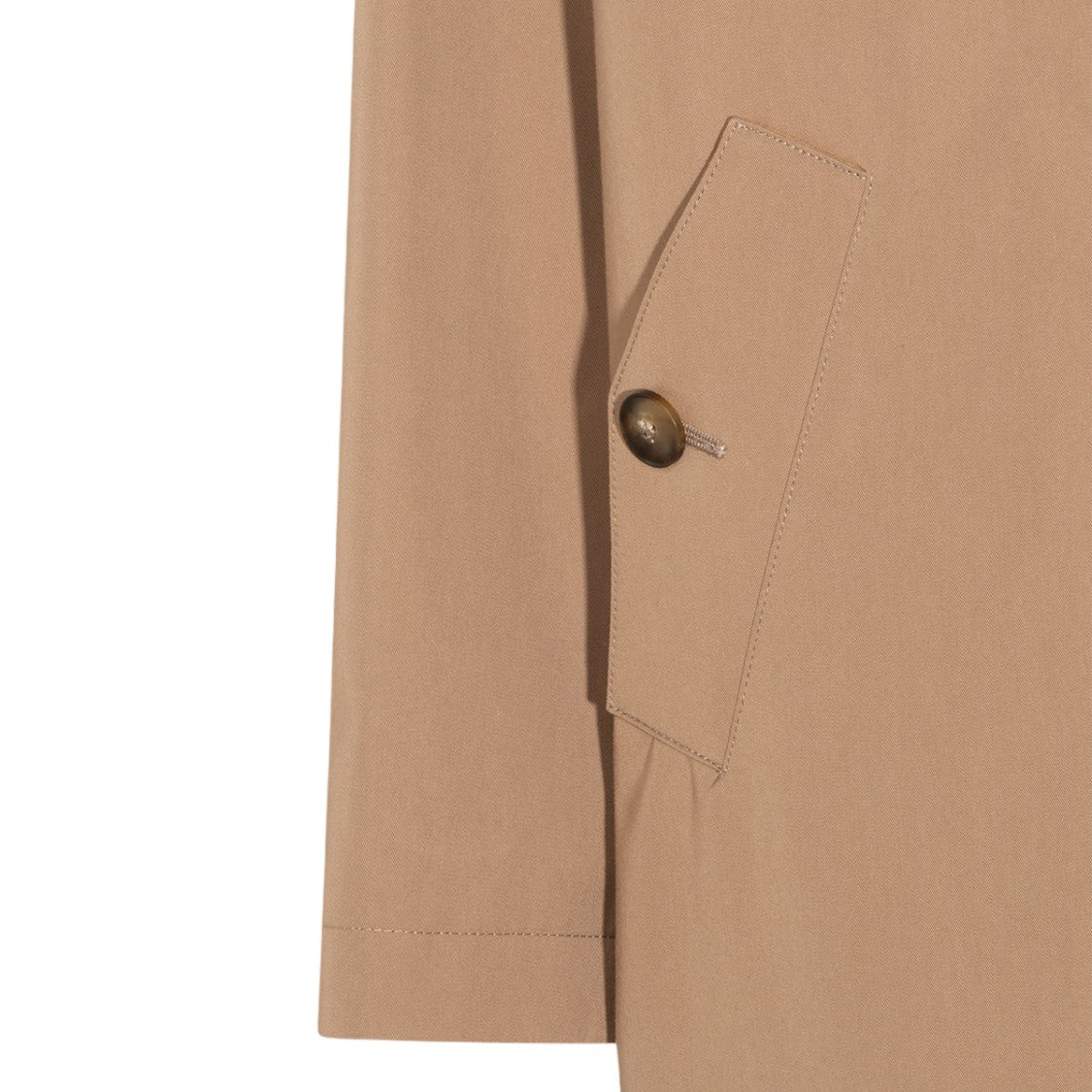 Canali Long Minimalist Beige Coat With Pointed Collar
