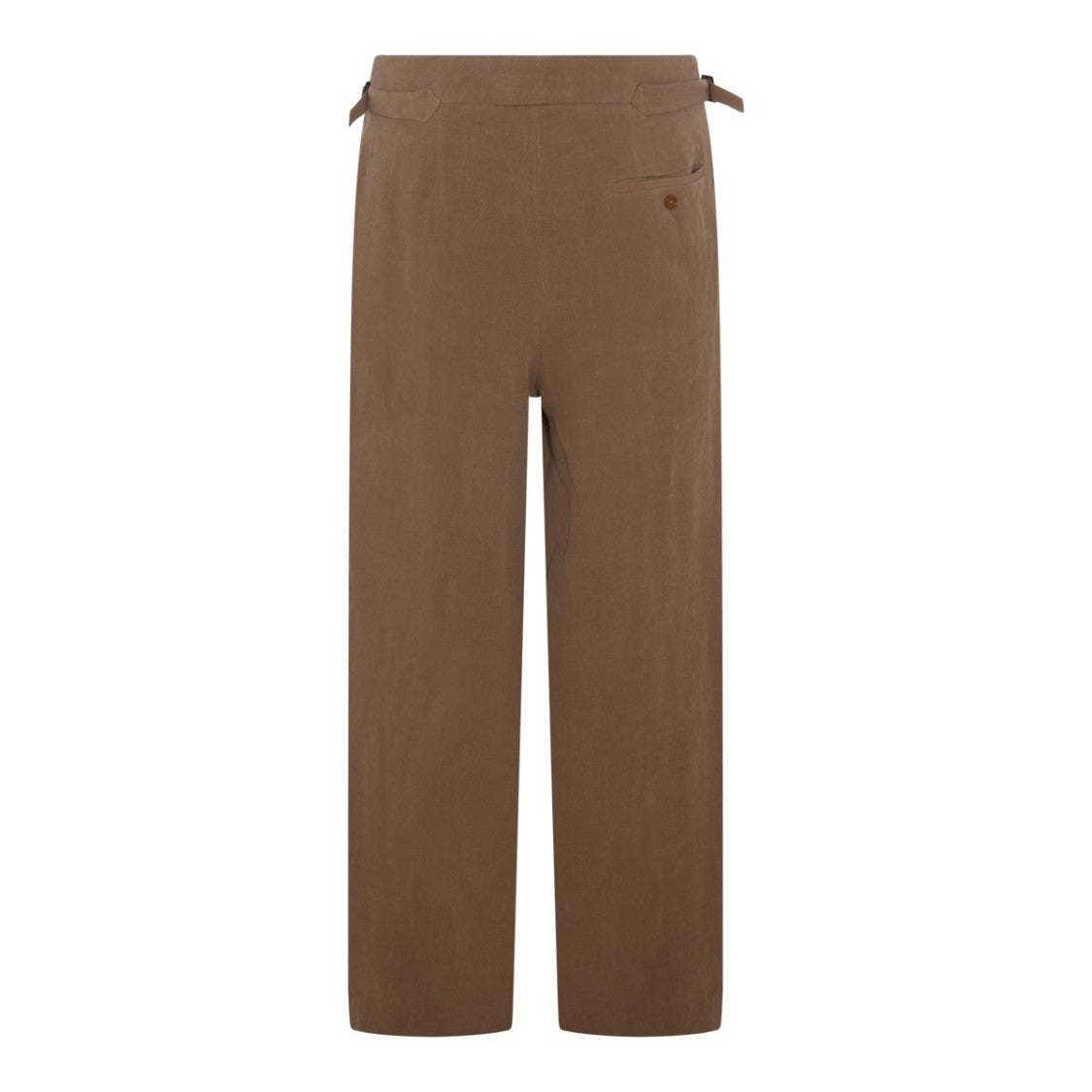 Vivienne Westwood Wide-Leg Linen Trousers With Adjustable Drawstring And Floral Lining