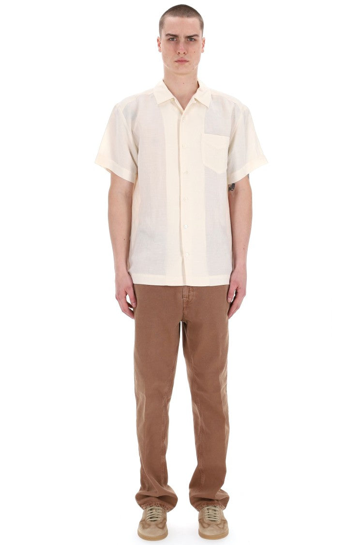 A.P.C. Viscose-Linen Bowling Collar Shirt
