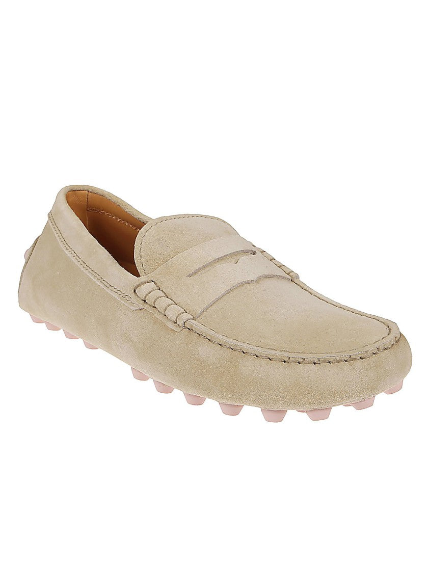Tod's Slip-On Leather Moccasin Shoes With Rounded Toe