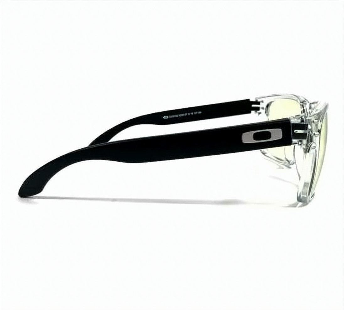 Oakley Transparent Frame Sunglasses With Yellow-Tinted Lenses