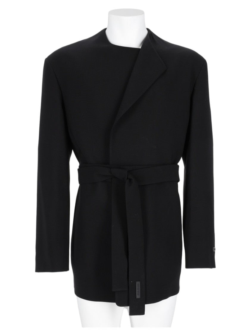 Fear Of God Asymmetrical Collar Black Jacket With Tailored Design