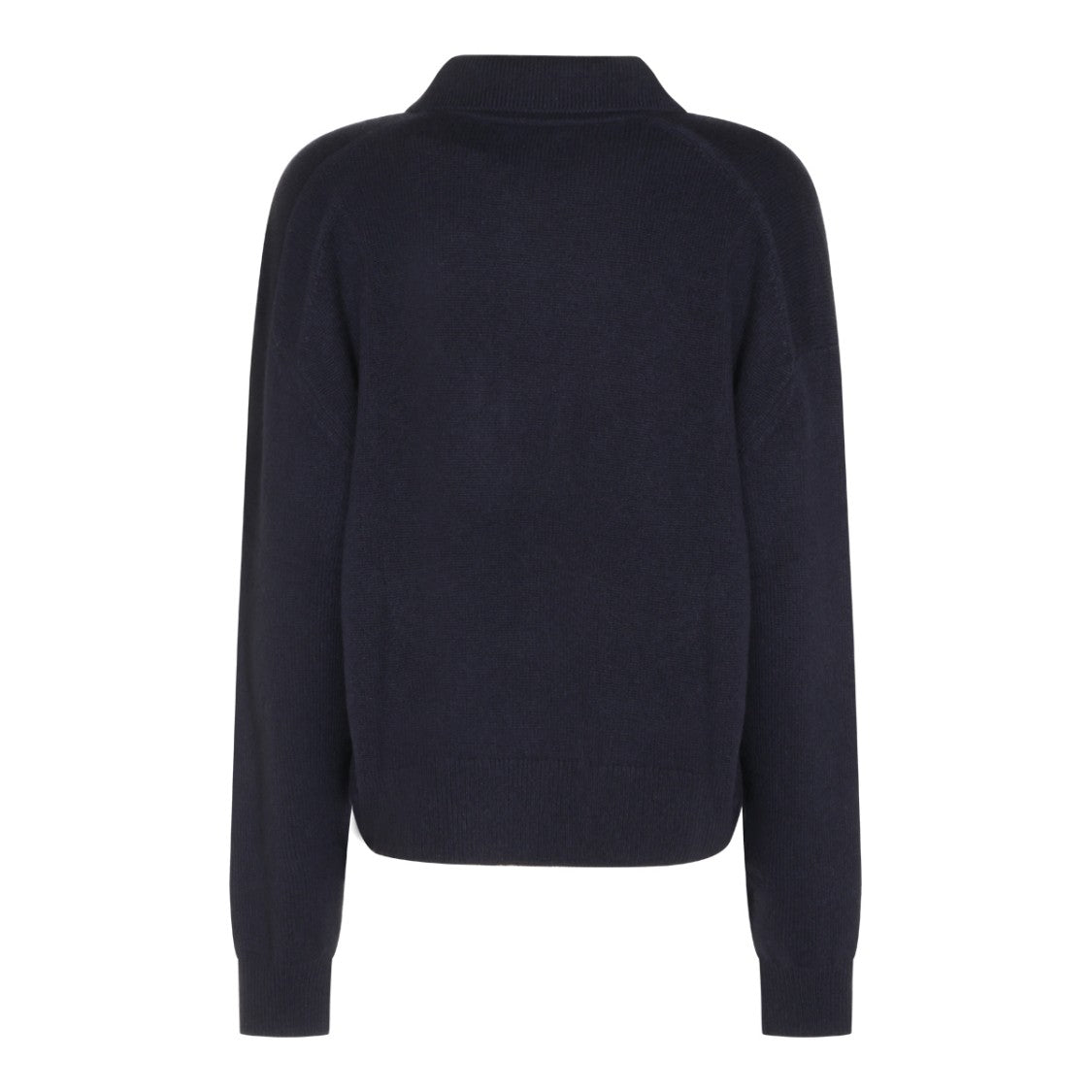 Anine Bing Navy Cashmere Knitted Sweater With Polo Collar