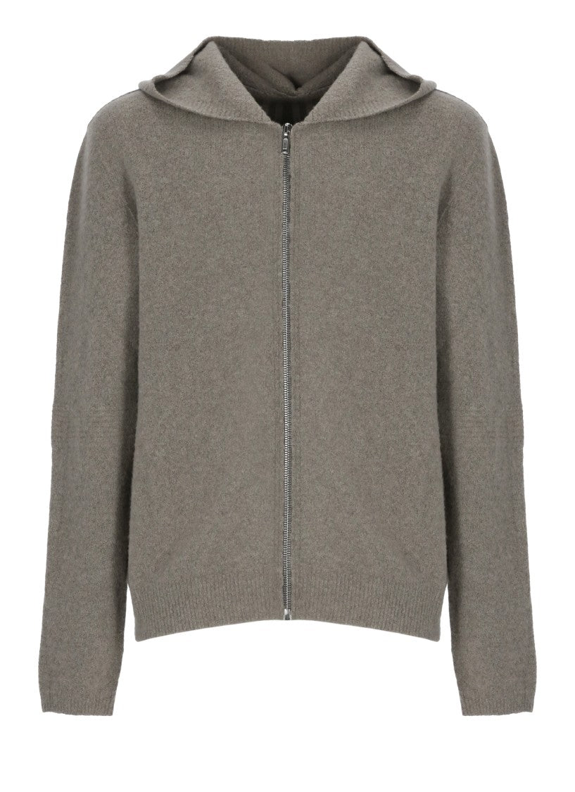 Rick Owens Grey Textured Hooded Sweatshirt