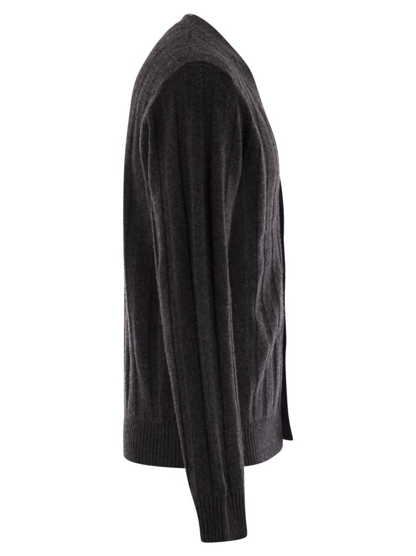 Peserico Wool And Cashmere Cardigan With V-Neck