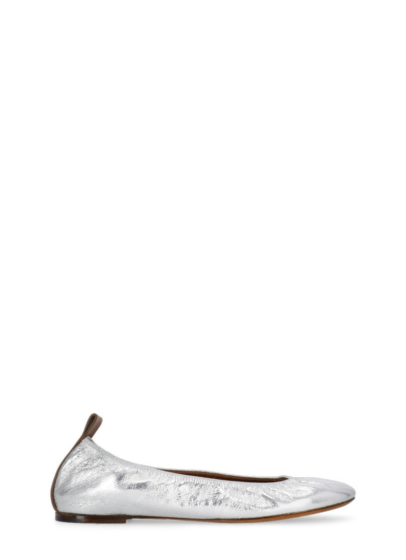 Lanvin Silver Leather Ballet Shoes
