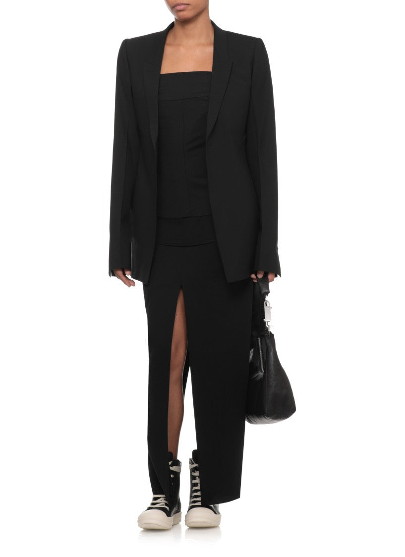 Rick Owens Black Peak Lapel Blazer