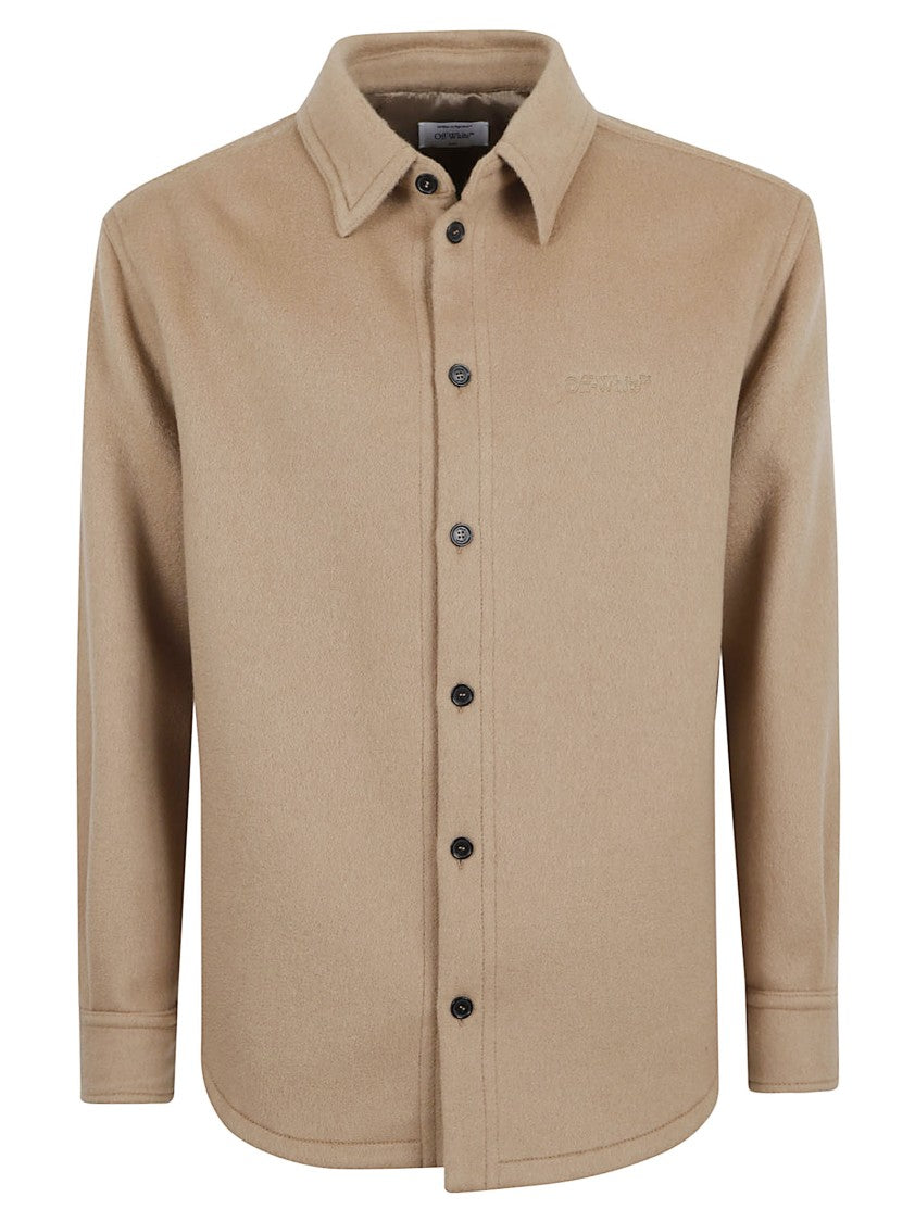 Off-White Tailored Cashmere Shirt With Minimalist Design