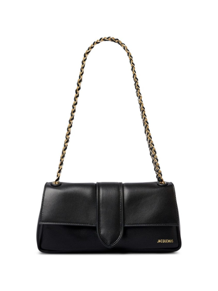 Jacquemus Black Silk-Blend Chain Rectangular Handbag
