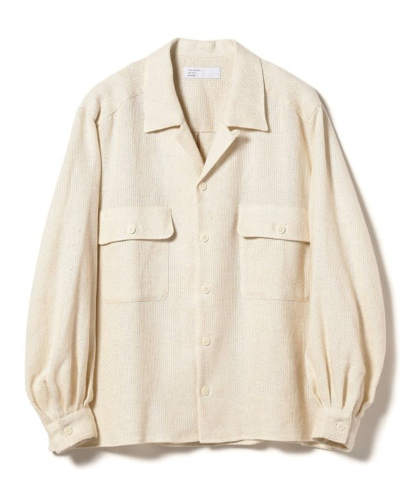 Beams Open-Collar Boxy Shirt With Voluminous Sleeves