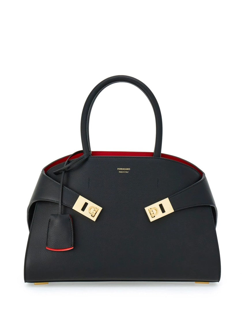 Salvatore Ferragamo Leather Hug Th S Structured Shoulder Bag