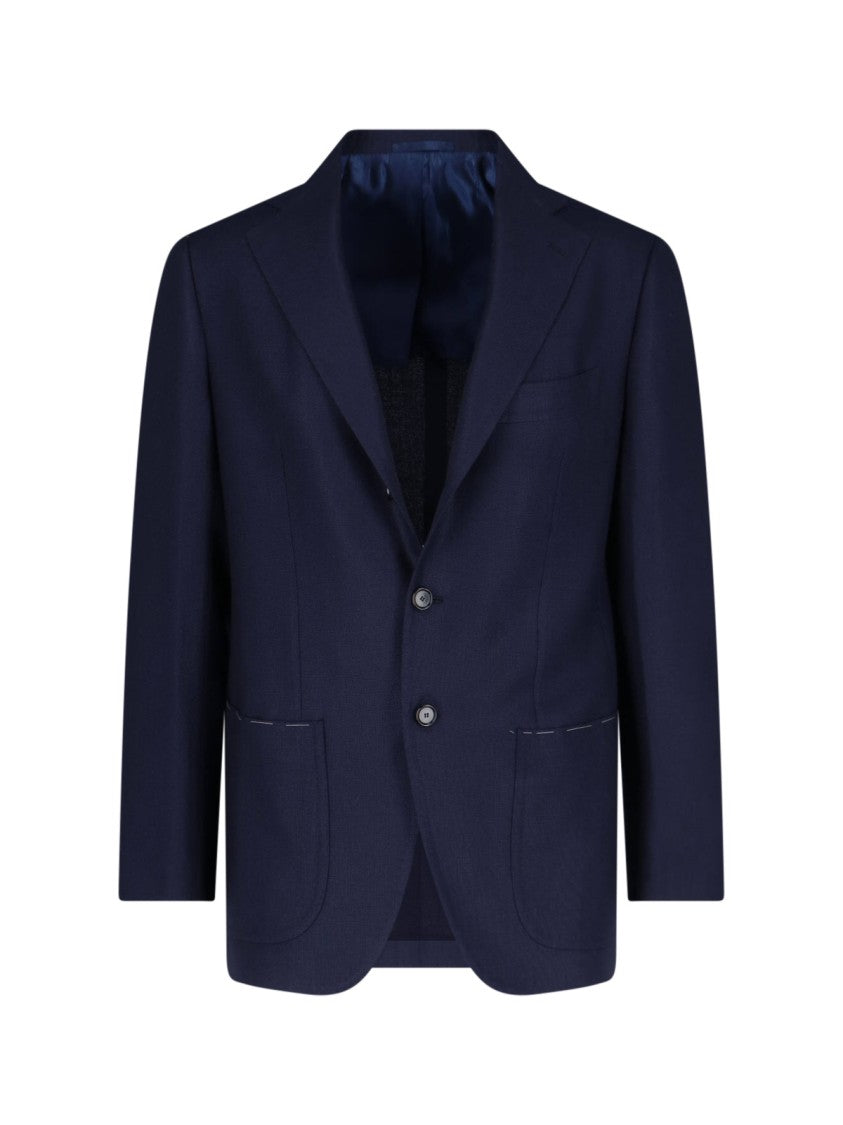 Cesare Attolini Lardini Single-Breasted Blazer – Navy