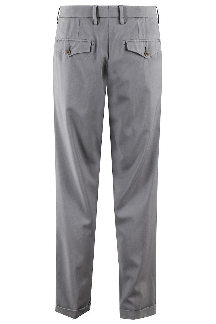 Myths Medium Grey Chino Trousers With Pleated Legs