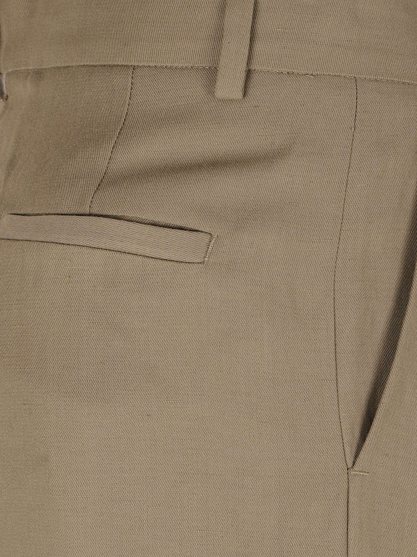 Fabiana Filippi Pleated Brown Shorts With Hidden Closure