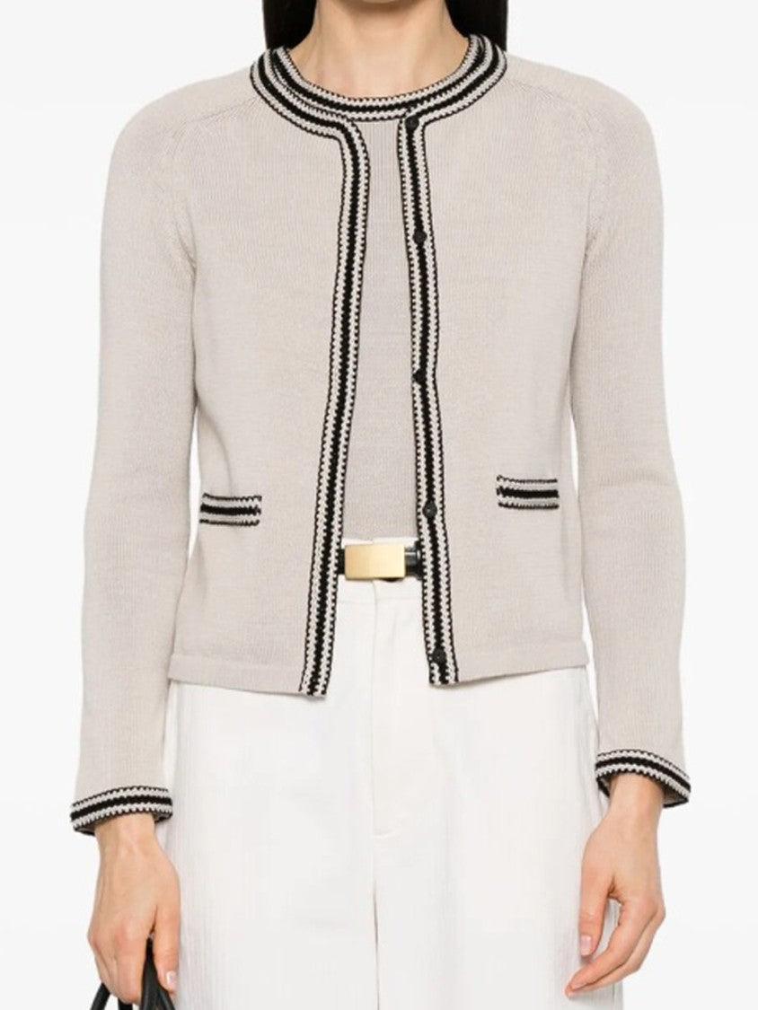 Max Mara Refined Knit Cardigan With Contrast Trim