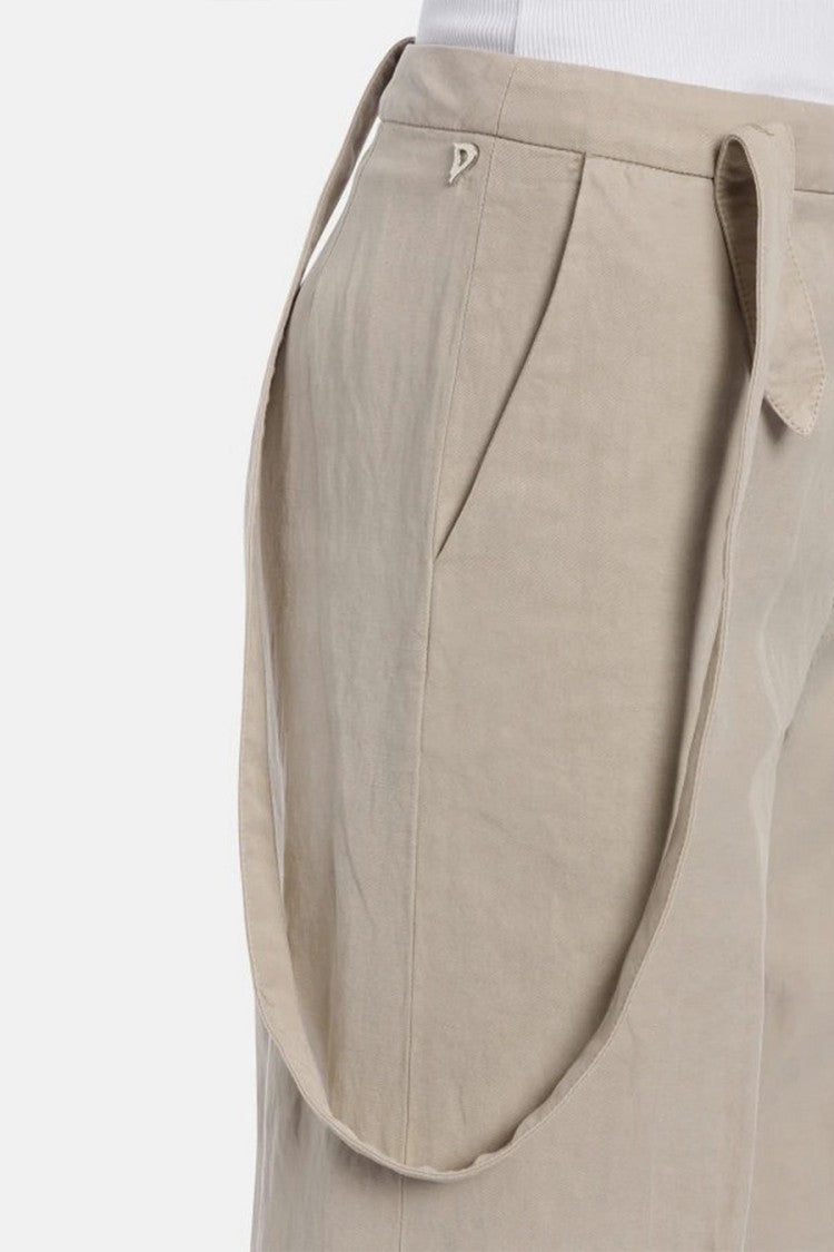 Dondup Beige Wide-Leg Pleated Trousers