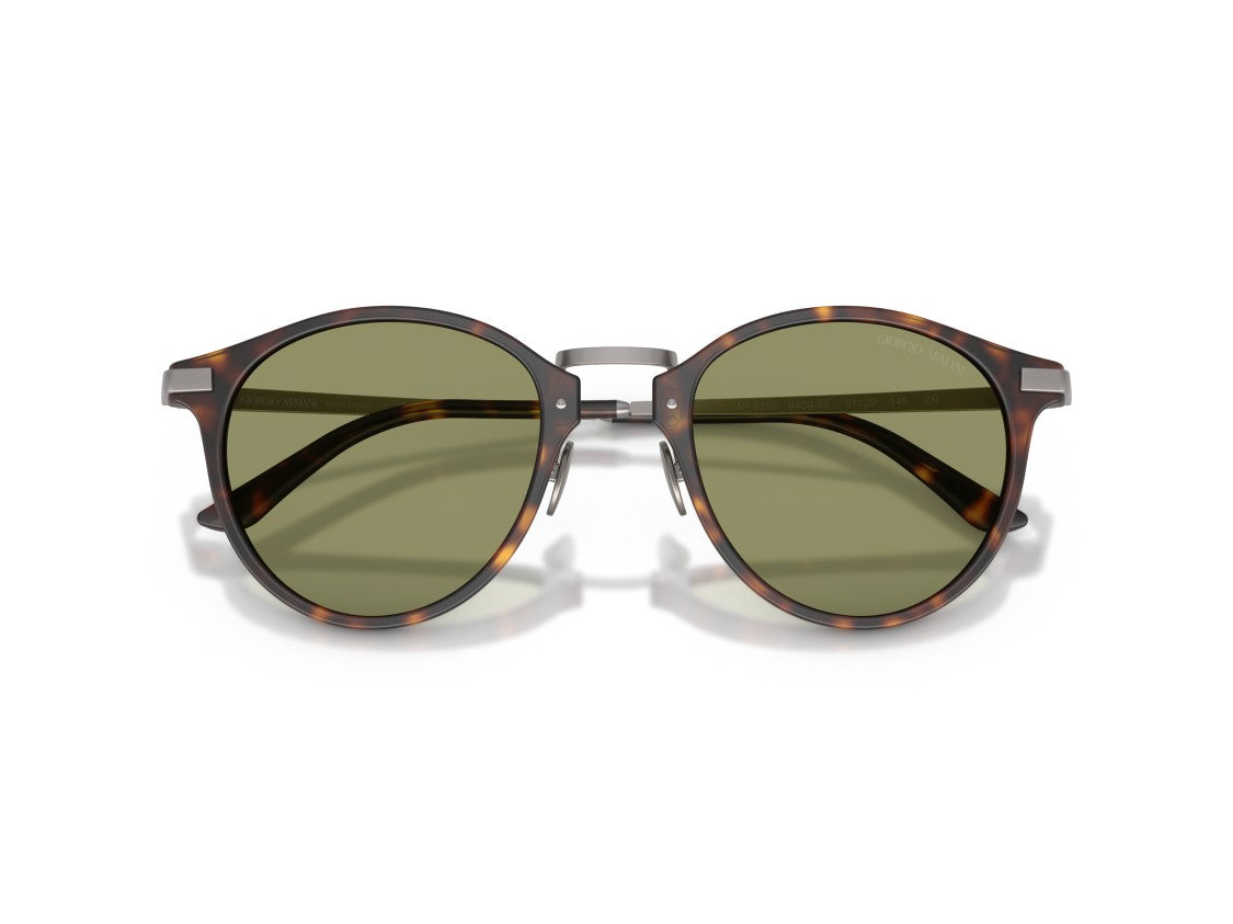 Giorgio Armani Tortoiseshell 0Ar8250 Acetate Metal Round Sunglasses