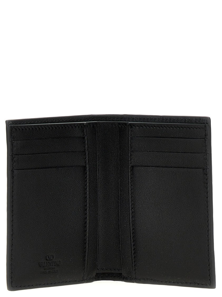 Valentino Garavani Ostrich Leather Cardholder With Vlogo Signature