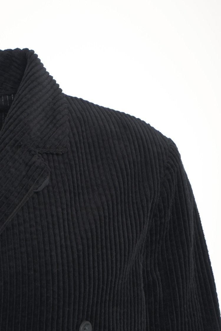 Hannes Roether Textured Black Blazer With Notched Lapel