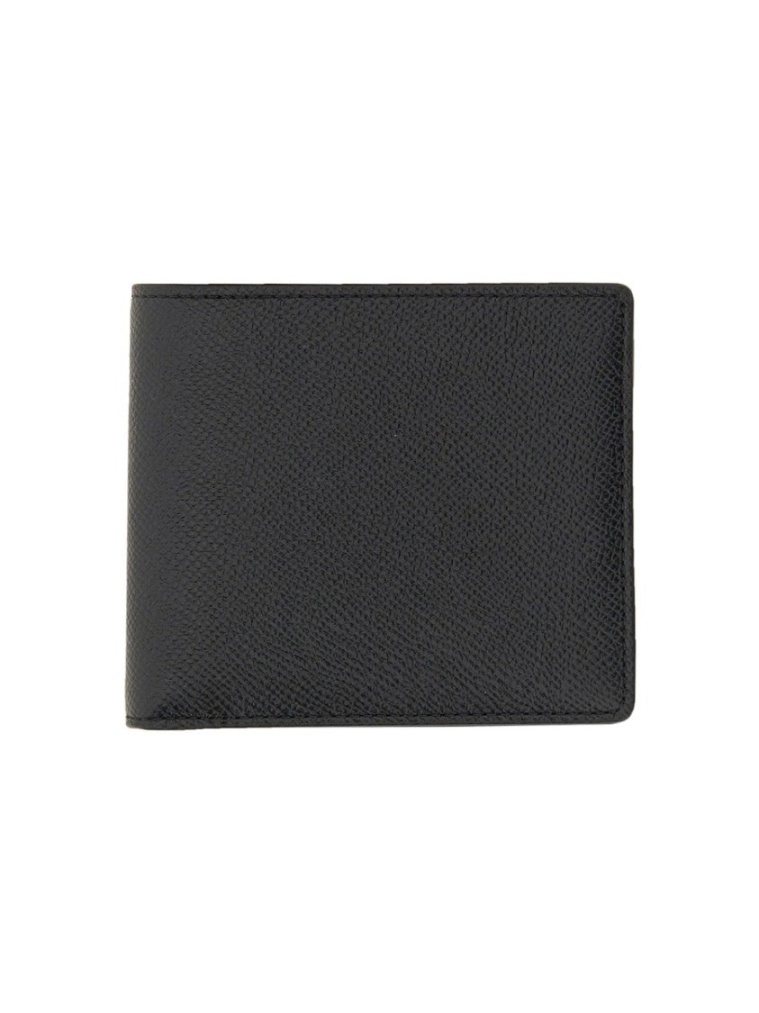 Maison Margiela Black Leather Textured Stitch Wallet