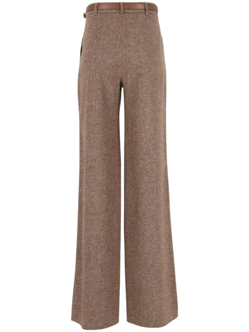 Max Mara Gioia High-Waist Textured Wide-Leg Pants