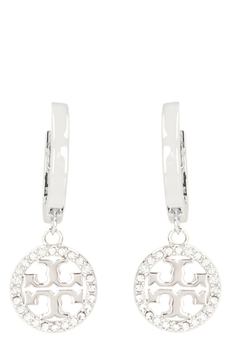 Tory Burch Miller Pave Huggie Hoop Earrings