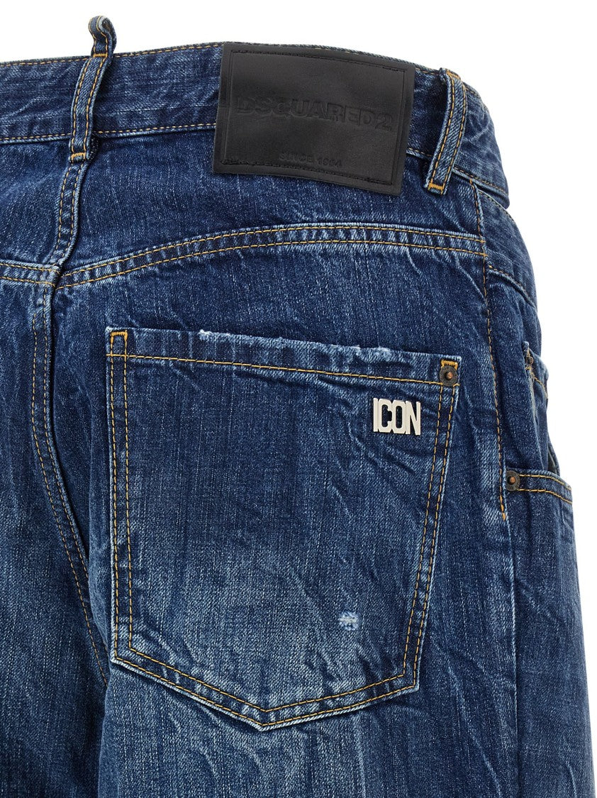 Dsquared2 Used-Effect Stonewashed Denim Jeans