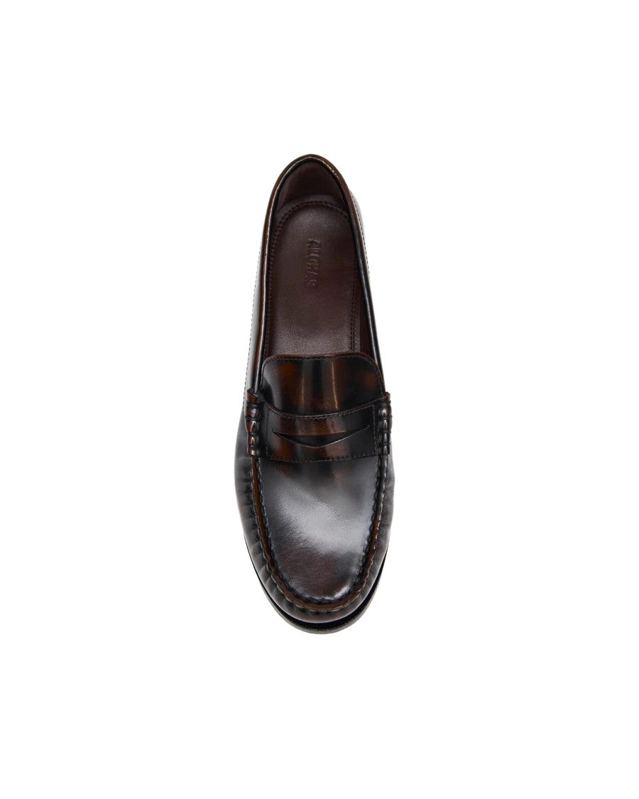 Alohas Penny Loafer Mocassino Rivet In Brushed Coffee Brown