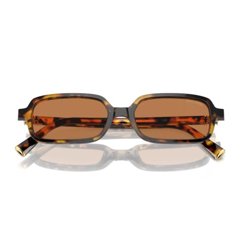 Miu Miu 0Mu 11Zs Miu Regard Rectangular Honey Havana Sunglasses