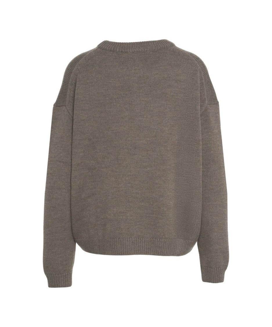 Staud Bouclé Sheep Motif Merino Wool Sweater By Staud