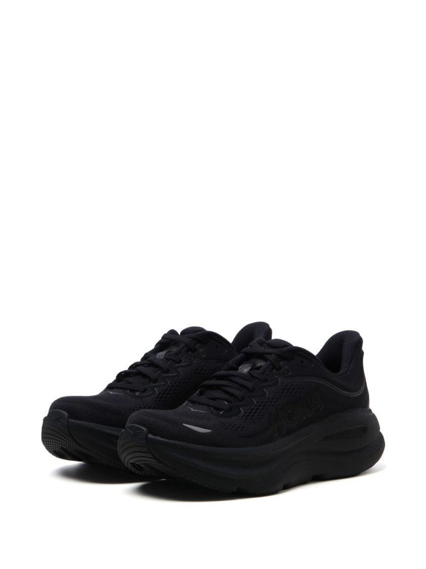 Hoka Black Streamlined Cushioned Sole Sneakers