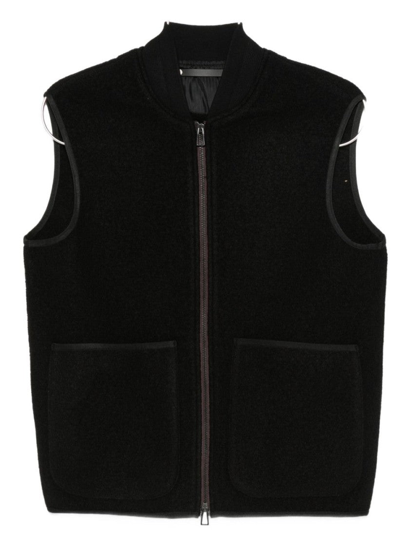 Paul Smith Structured Minimalist Black Jacket With High Collar