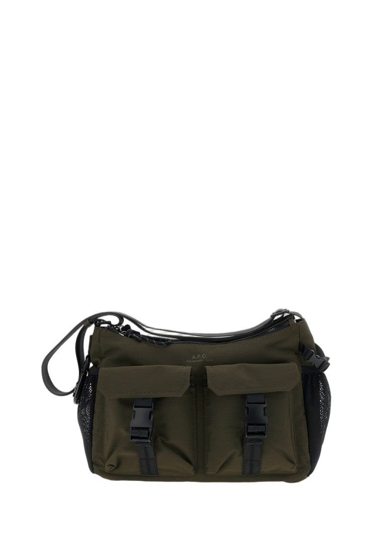 A.P.C. Green Utility Multi-Pocket Nylon Crossbody Bag