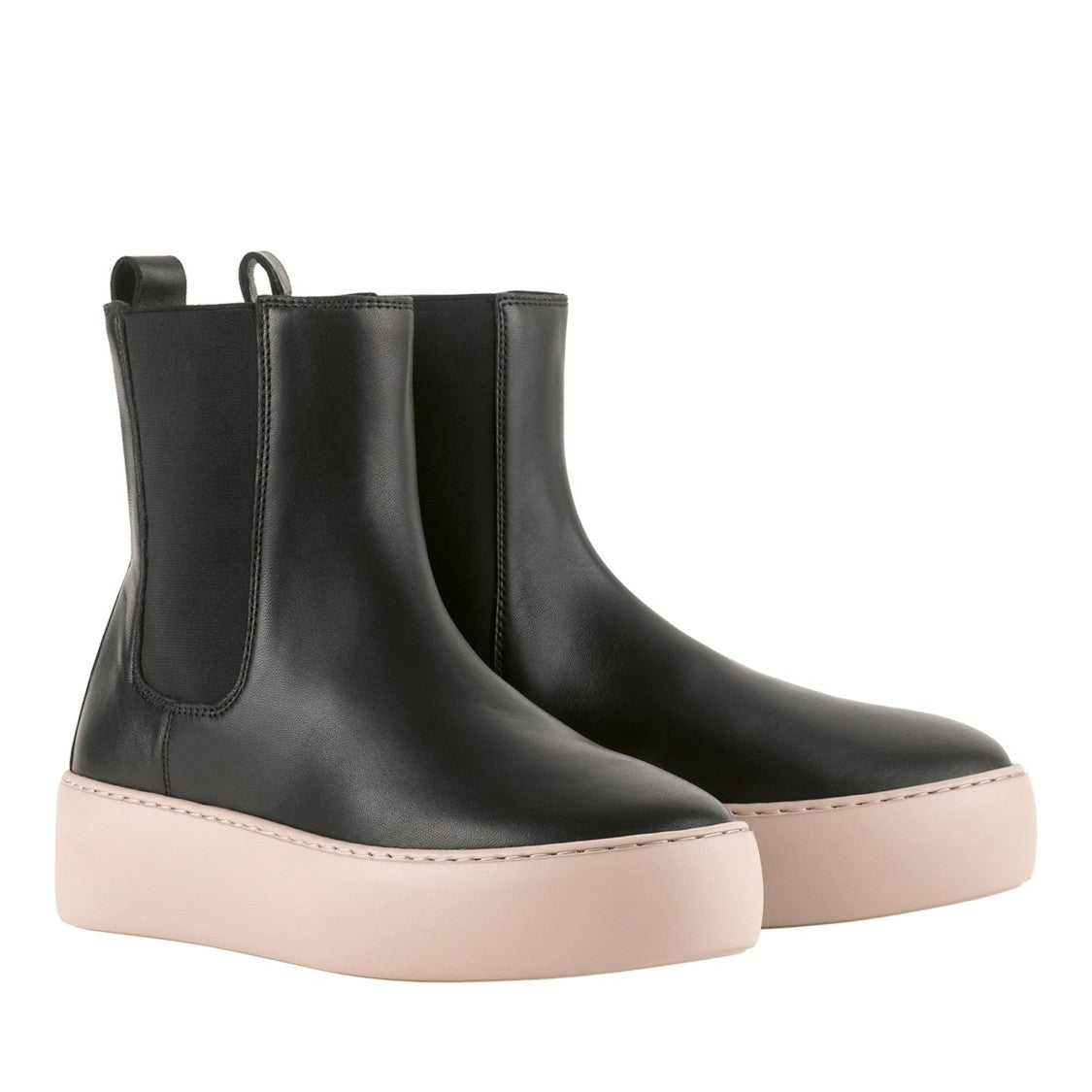 Högl Black Connor Chic Elastic Side Panels Leather Ankle Boots