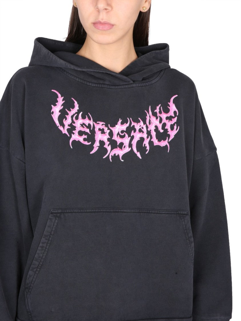 Versace Hooded Sweatshirt With Logo