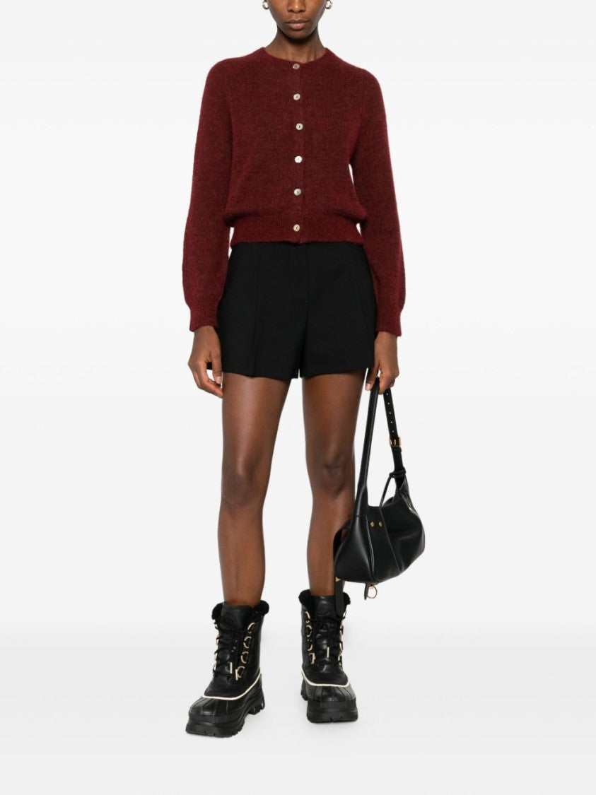 Msgm Tailored Black Bermuda Shorts With High Waist