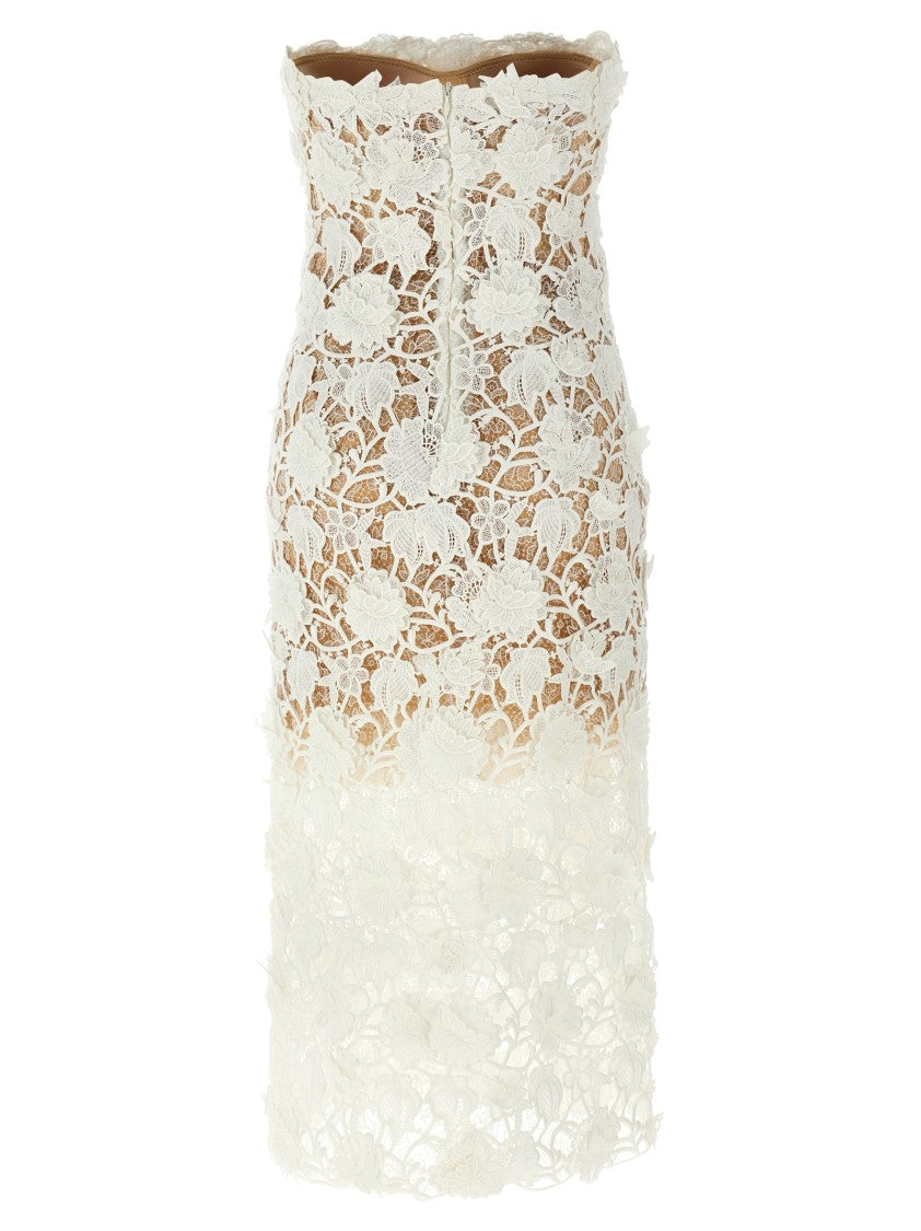Ermanno Scervino Macramé Lace Sheath Dress With Off-The-Shoulder Design