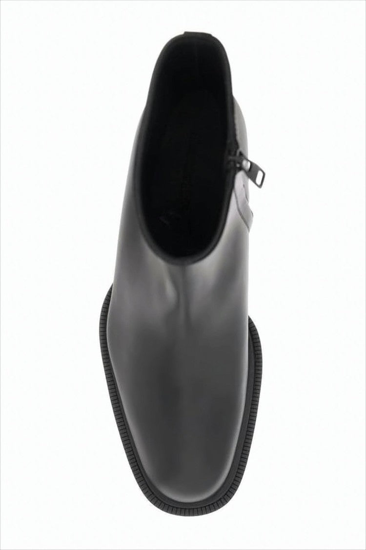 Alexander Mcqueen Smooth Leather Ankle Boots With Minimalist Design