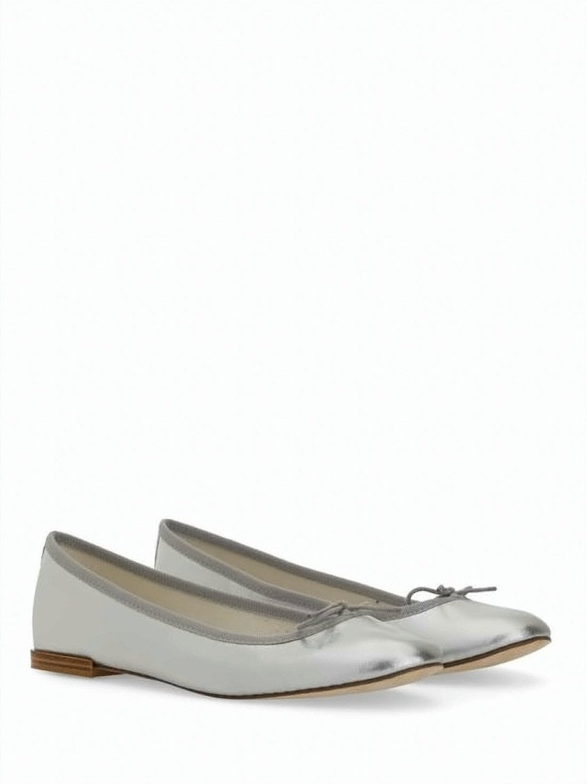 Repetto Metallic Silver Calf Leather Ballet Flats